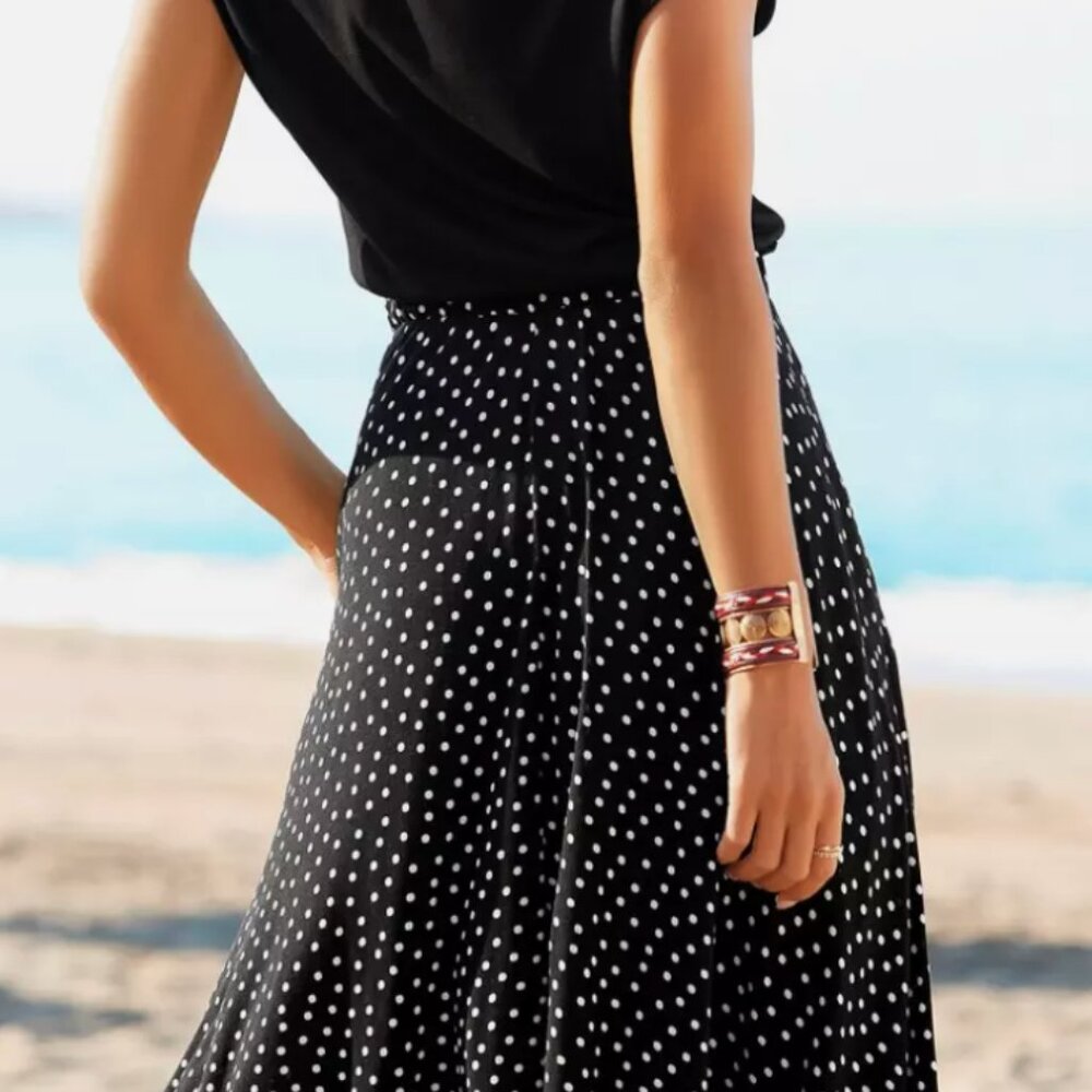 Polka Dot 2 in 1 Look Dress, Black & White, Size M, NEW with Tags, Lascana Pure - Picture 5 of 7